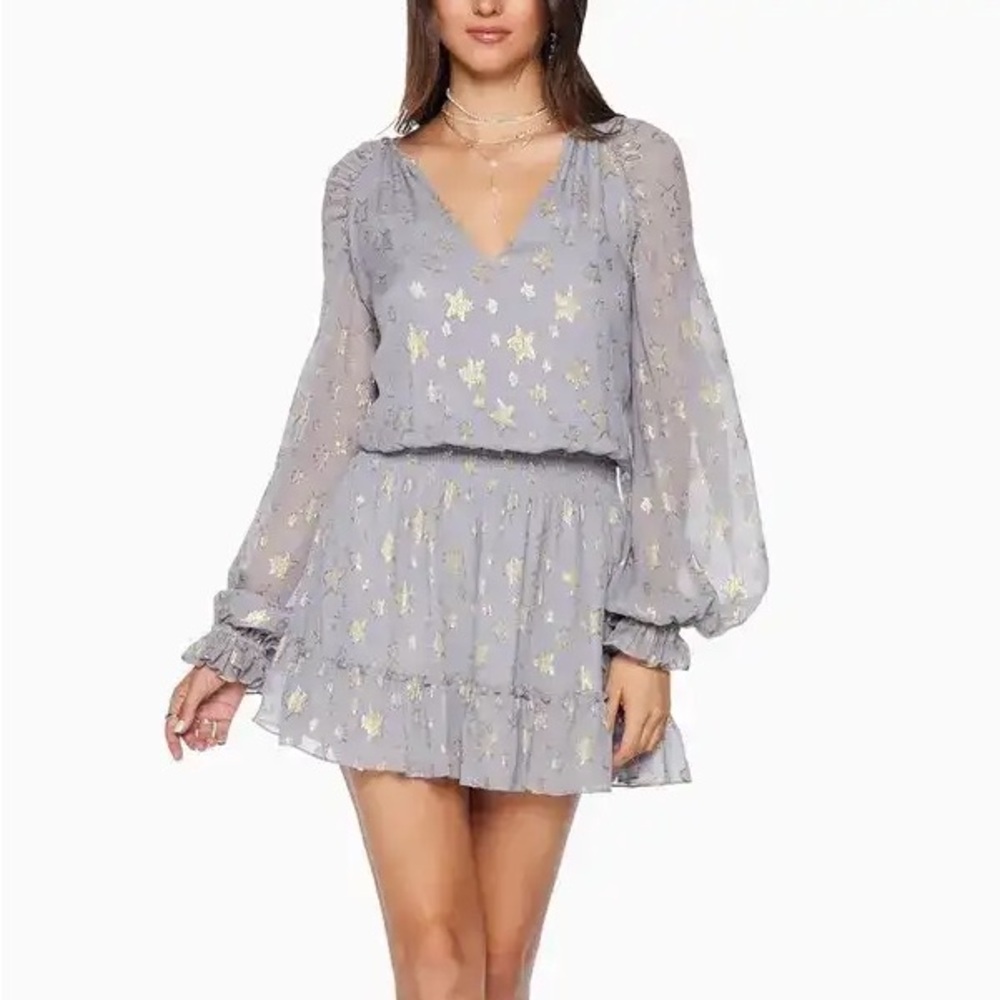 Ramy Brook Gray Dress with Gold Star Accents